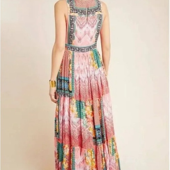 ANTHROPOLOGIE BHANUNI By JYOTI. Alessandra Maxi Dress ~ Multi-Color Print 2 - Picture 2 of 8